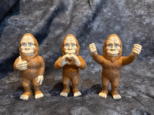 Friendly Bigfoot Figurines – 3D Printed Set