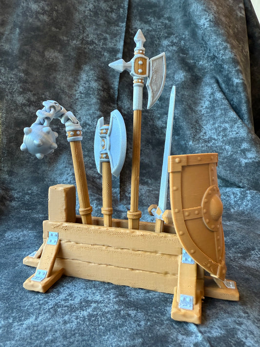 Miniature Medieval Weapons Rack Set l